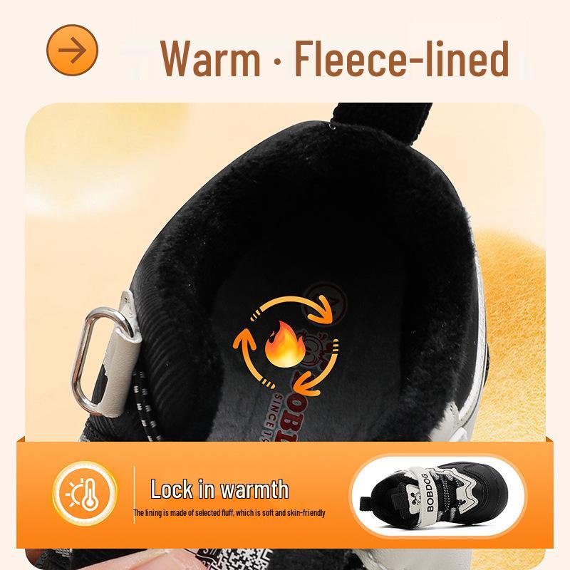 Bobodou Kids' Velvet Winter Shoes - 2025 New Anti-Slip, Warm Cotton Layer for Boys