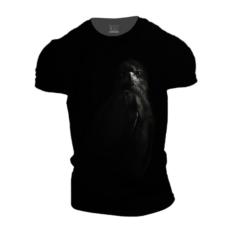 

Мужская черная футболка Лев Волк Футболка Орел Тигр с принтом животных Уличная одежда больших размеров с короткими рукавами Новые винтажные футболки Топы 4XL