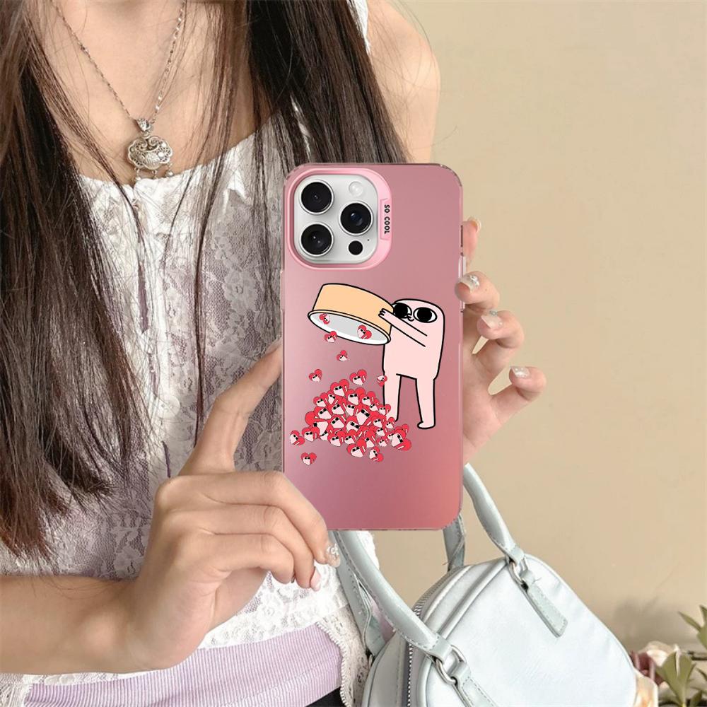 Pink Cartoon Funny Big Eyes Ketnipz Phone Case For iPhone16 15 14 13 12 11Pro Max X XR XSMAX 87 Plus Matte Shockproof Back Cover