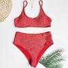 Multi-Color High-Waisted Split Bikini Swimsuit W85