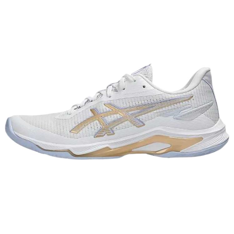 New Asics NETBURNER BALLISTIC FF 4 Shock Absorbers Low Top Training Shoes Women's White Gold 1052A083-102