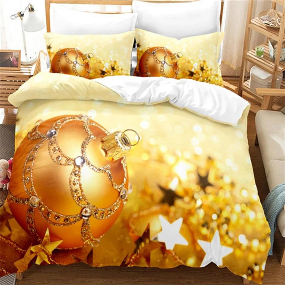 Jul Ruter God Jul Tre Dynetrekk Twin King Festival Julenissen Reinsdyr Sengetøy Sett Polyester Dyne For Voksne Hjemmedekor