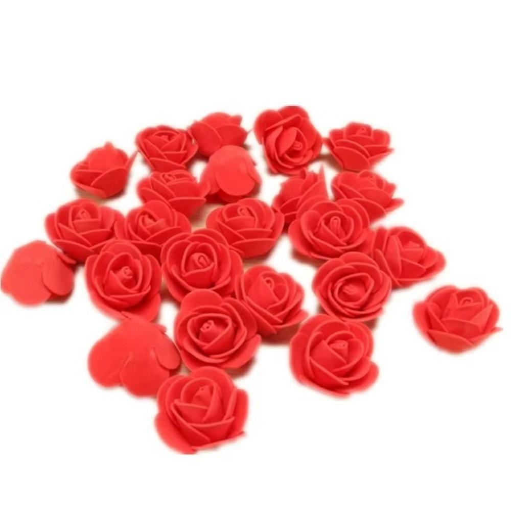 100Pcs 3.5cm Artificial Flowers Handmade Foam Foam Rose Flower Head Wreath Making Artificial Rose Flowers