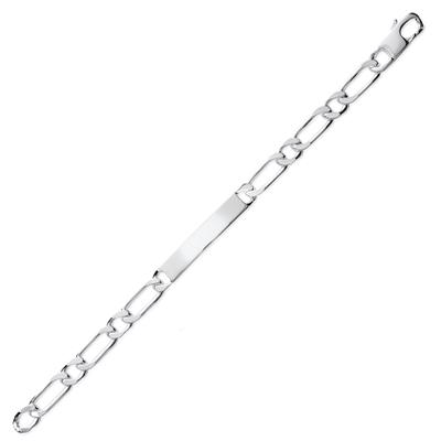 [M7970] - Men's Silver 'Adam' Rhodium-plated Bracelet - 21 Cm 7 Mm