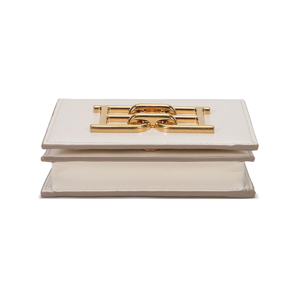 Bally B-Chain Short Metal Leather Wallet Crossbody Shoulder Bag Women bags Bone-White BRITNEY-W-83