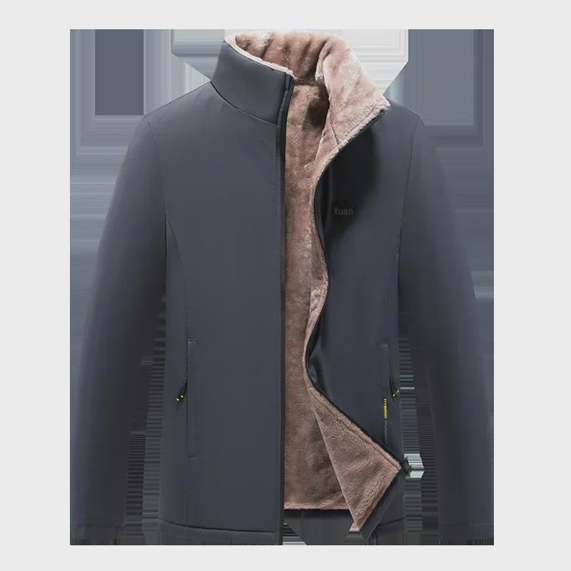 Autumn/Winter 2024 Men's Thickened Velvet Jackets for Middle-Aged and Elderly: Warm and Fashionable.