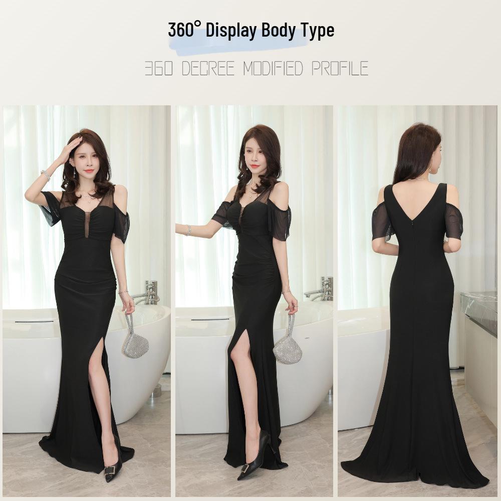 Sleek Nightclub Bodycon Evening Gown