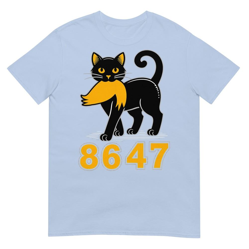 8647 Black Cat Vintage Funny Mystery Numbers Cat Lover (Front Back) Tshirt S