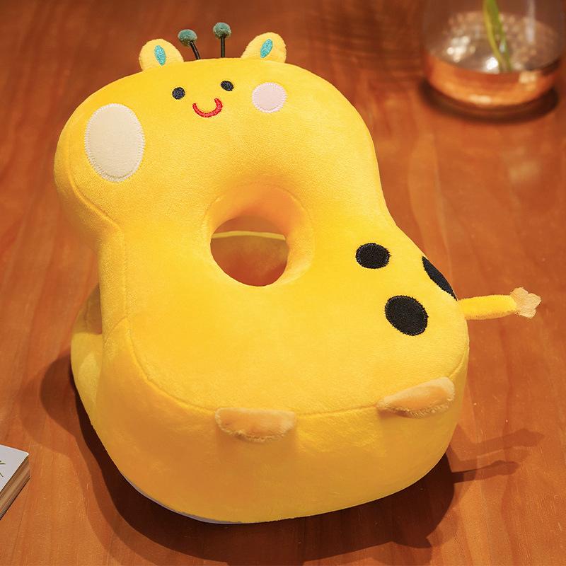 Cute Cat Nap Pillow Ice Silk Plush Throw Pillow Cuddle Cat Office Table Nap Artifact Waist Backrest Female