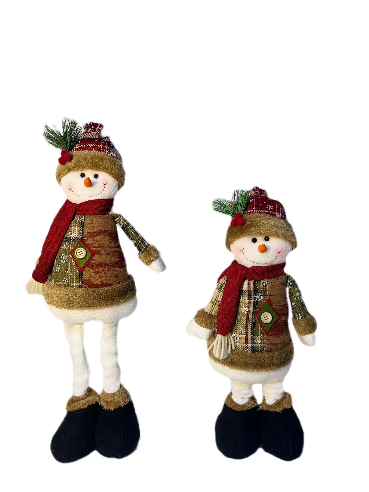 

1 шт. Длинноногая рождественская плюшевая игрушка, растягивающаяся рождественская кукла, снеговик, Санта-Клаус, стоящая плюшевая кукла для рождественского украшения