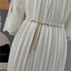 1 Pcs New Women's Belt, Shell Pearl Waist Chain Decorative Women's Thin Metal Belt, Hundred Matching Dresses Women Belt