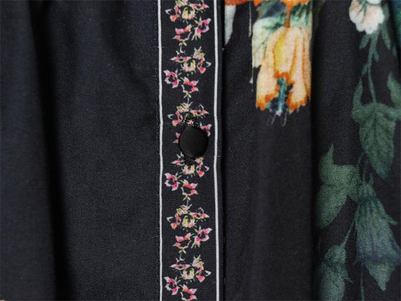 Spring 2026 European & American Style Women's Waist Tie Long Sleeve Printed Dress