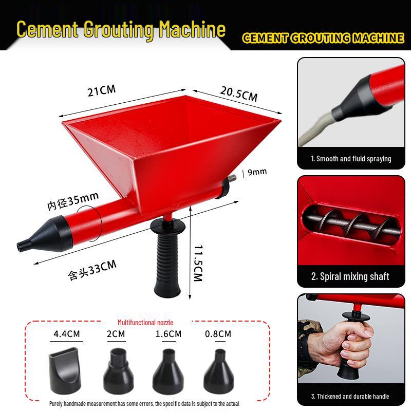 Cement Mixer Grouting Gun: High-Pressure Waterproof Leak Plugging, Anti-Slip, Labor-Saving Tile Grout Filler