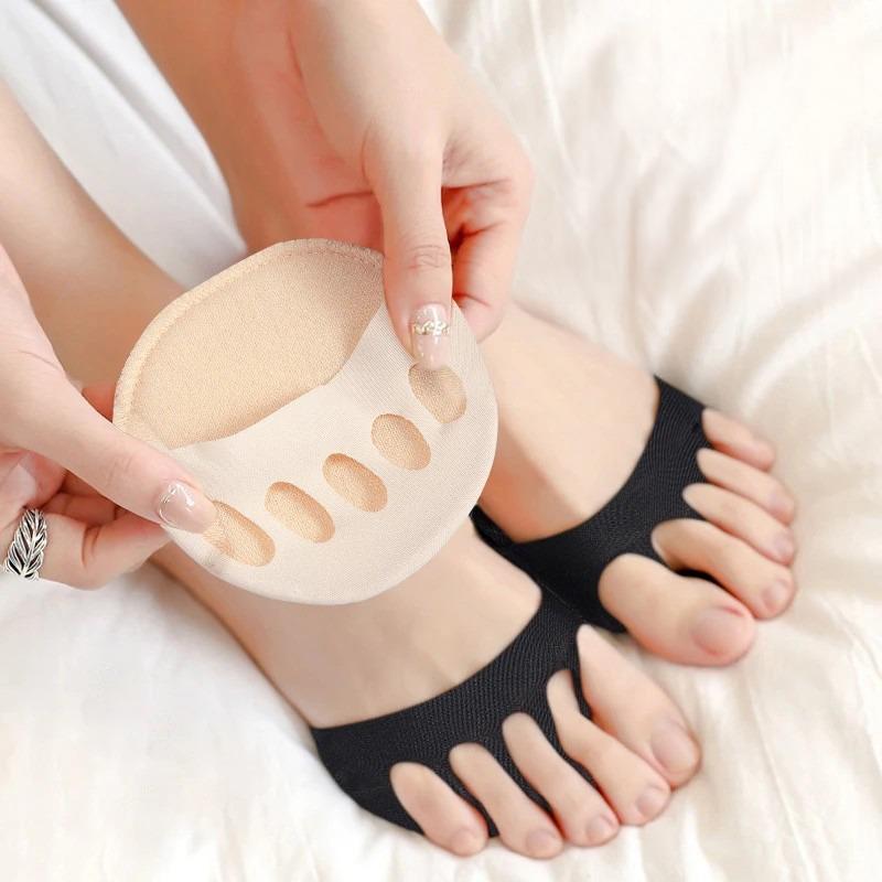 2/20pcs Five Toes Forefoot Pads for Women High Heels Half Insoles Invisible Foot Pain Care Absorbs Shock Socks Toe Pad Inserts