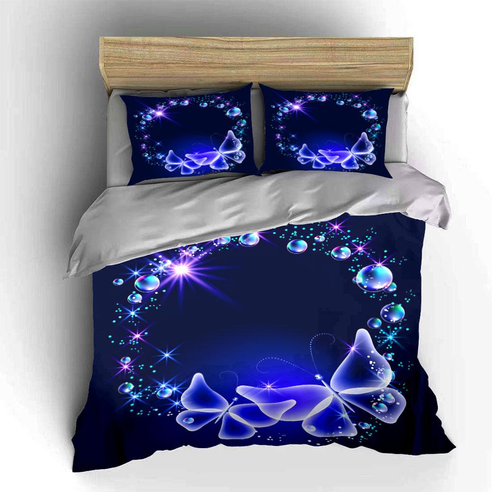 Elegant Butterfly Themed Decorative Set Exquisite Three-Piece Bedding Set Gift For Kids And Adults
