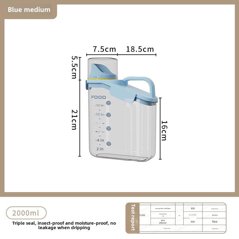 Large Transparent Moisture-Proof Grain Jar with Lid for Fresh-Keeping In Kitchen