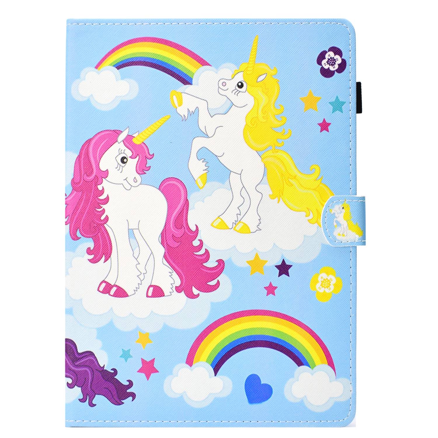 

Shockproof Case for Samsung Galaxy Tab A 8.0 SM-T350 (2015) Leather Tablet Cover Stitched Pattern Printed Magnetic Cover with Stand/Card Slots Horse