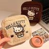 Cute embroidered KT cat plush cosmetic bag women's portable Polaroid storage bag aunt towel sundries change bag