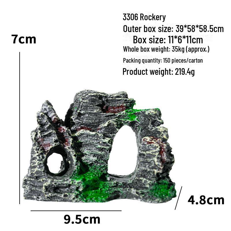 Best-Selling Fish Tank Aquarium Resin Rockery: Simulated Water Grass & Micro Landscape Decor Ornaments