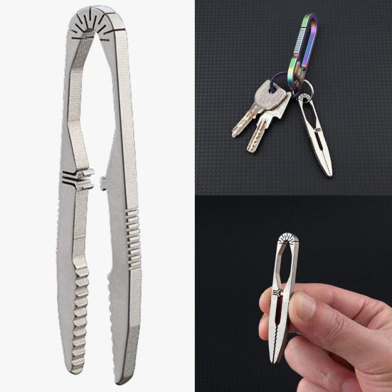 Tweezers Titanium Alloy Lightweight Outdoor Mini Tweezers Compact Size Portable Camping Tweezers Secure Grip Survival Kit Essential Tool
