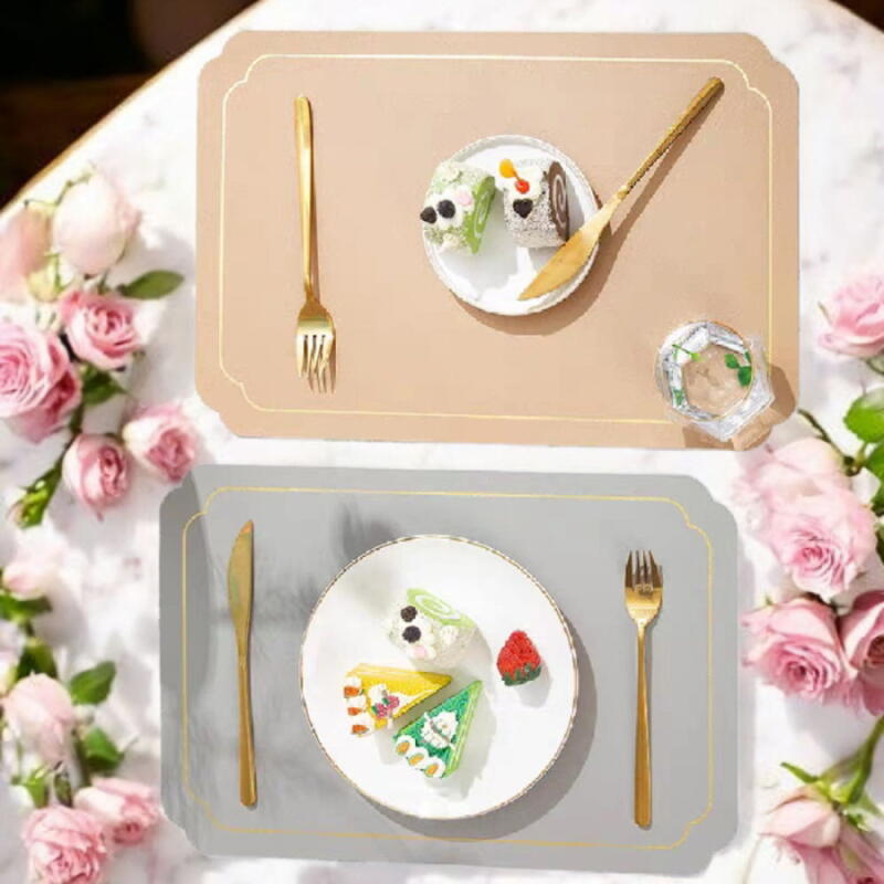 Lumiere double-sided leather table mat