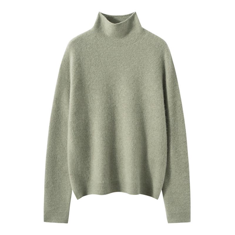 Women's Cashmere Half-High Neck Sweater - Warm Knitted Base Layer for Autumn & Winter