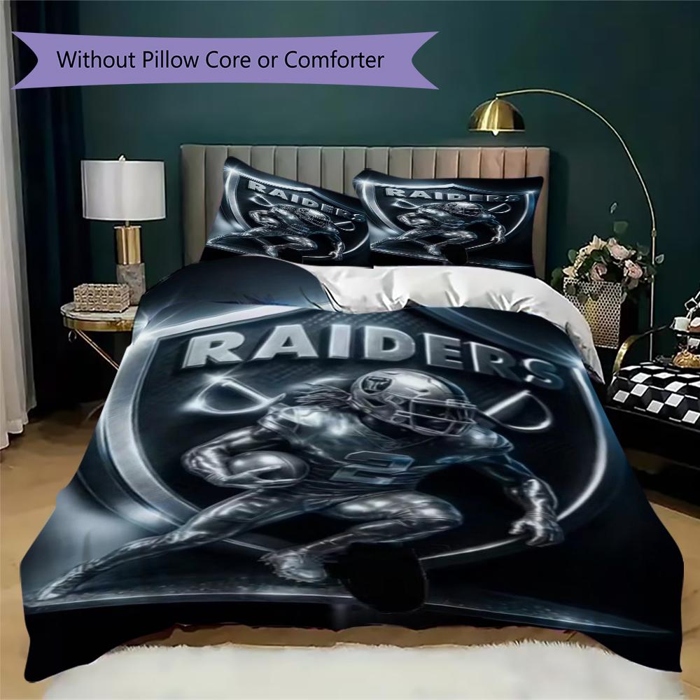 Las Vegas Raiders Pattern Bedding uilt Set uilt Cover Pillowcase Home Decoration Birthday Gift (1*duvet cover + 2*pillowcase without core)
