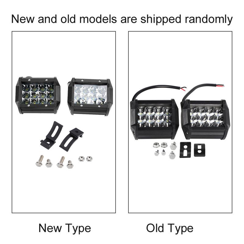 36W Car Work Light Car LED Work Light 1 Pair 4inch 4-Row 36W LED  Working Light Bar Driving Lamp Car Truck Modification