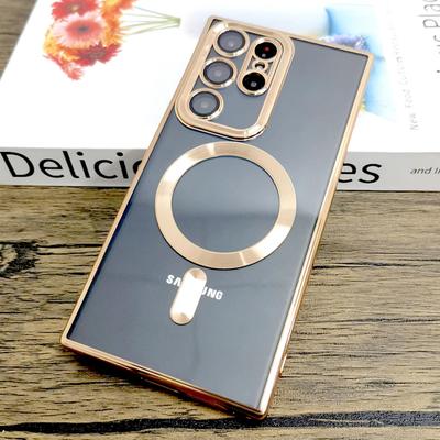 Capa transparente revestida para Samsung Galaxy S25 S24 S23 S22 S21 Ultra Plus S 25 24 23 Ultra Mag Safe Glass Lens Cover