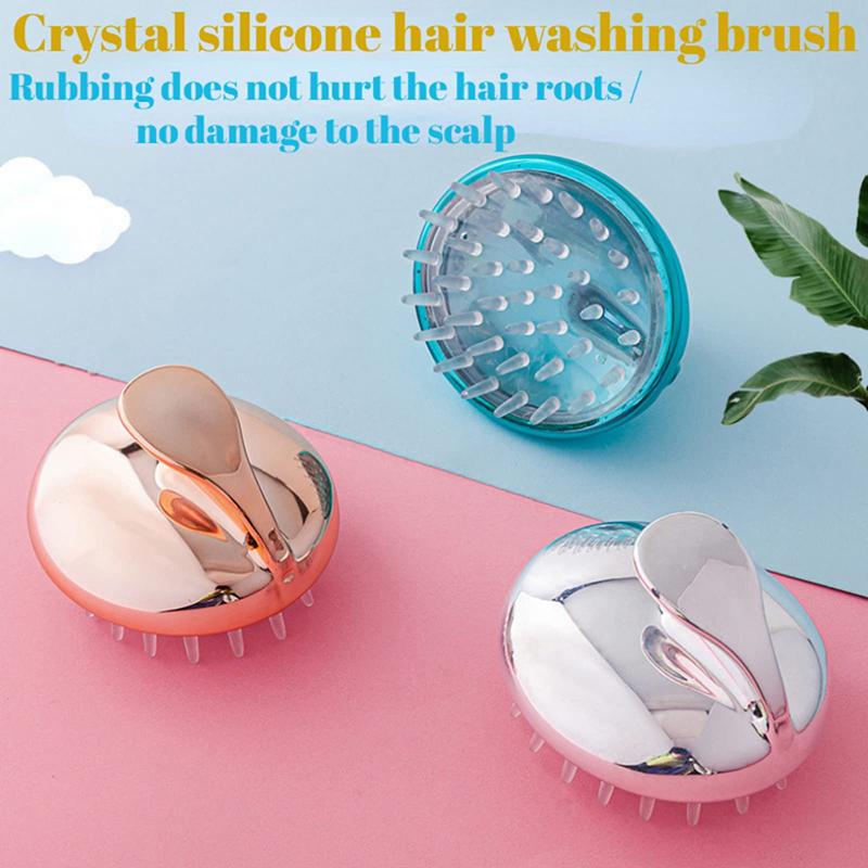 Scalp Massager Shampoo Brush Hair Washing Massager Silicone Soft Teeth Shower Hair Brush