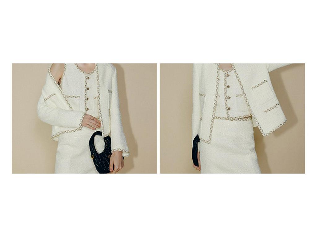 2025 New Arrival Women's Elegant French Chic Tweed Short Suit Jacket