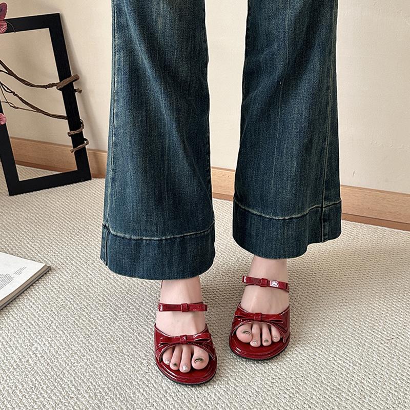 Fashion High-Heeled Shoes Lady Ladies' Slippers Rubber Flip Flops Luxury Slides Butterfly-Knot Slipers Women Hawaiian Designer 2025