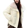 Retro lapel lamb wool cotton-padded jacket women's short winter new thickened warm small padded jacket women's coat