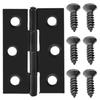 Black Door Hinges Stainless Steel Butt Hinges with Screws Cabinet Drawer Furniture Hinges Mounting Plate Flat Fixing Brackets