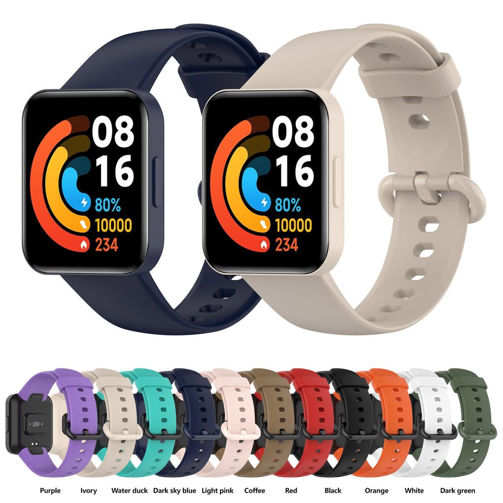 Silikonarmband für Redmi Watch 2 Lite Schwarz Ersatz Sportarmband Armband für Xiaomi Watch Band mit Displayschutz