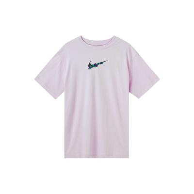 Nike T-shirt Décontracté de Sport à Col Rond et Manches Courtes avec Imprimé Logo pour Femmes Hauts Rose Violet DN5887-530