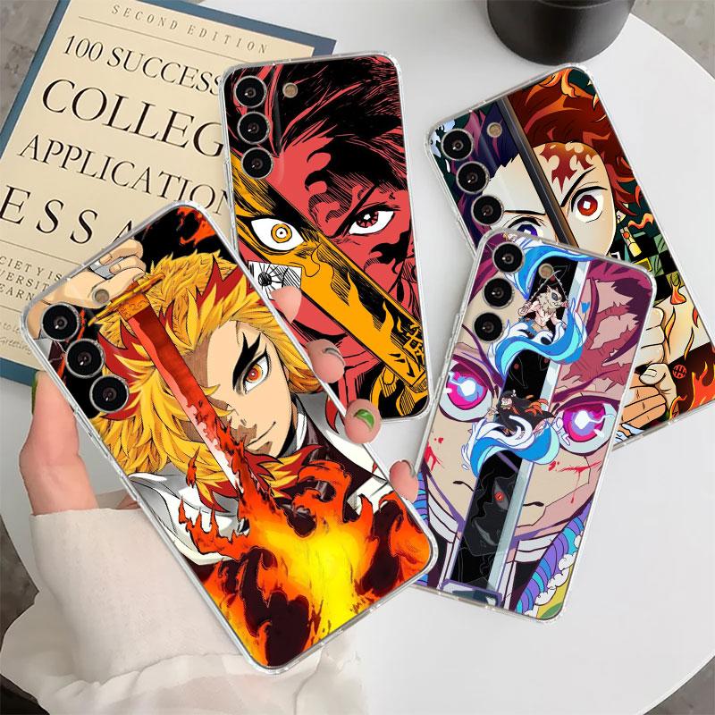 

Silicone Case for Samsung Galaxy S20 Ultra S22 Note 20 Ultra 10 Plus 8 9 S21 FE Note10 Lite Bumper Anime Demon Slayer Coque