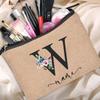 Personalized Linen Makeup Bag Able Women's Travel Shopping Beauty Portable Single Party Decoration Gift
