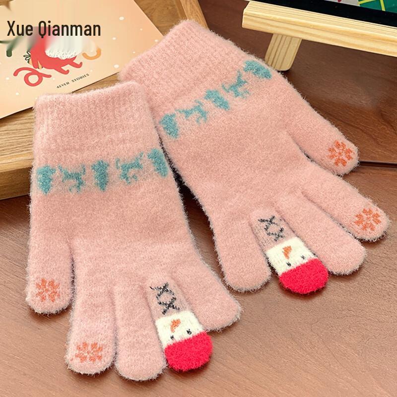 

Xue Qiman Touchscreen Warm Plush Snowman Mittens One Size