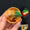 3D Chinese Style Food Magnet: Lobster & Noodles Hot Pot with Mantis Shrimp Sticker