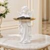 Yangyizhi Little Angel Jewelry Tray, Resin Statue Decorative Dish for Keys, Earrings, Necklace, Desktop Organizer Bedroom, Living Room, Entryway Table