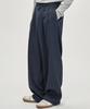 PRAIRIE Loose Fit Double-Pleat Wide Slacks (Navy)
