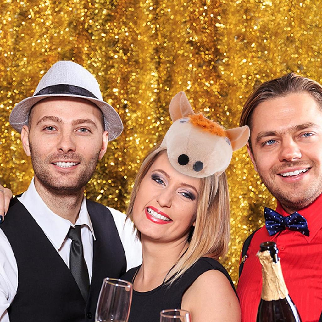 NUOLUX Horse Headband, Animal Cosplay Prop, Year of the Horse Cosplay Headpiece, New Year's Costume Accessory, Cotton Blend, for Adults and Kids,