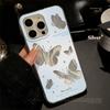 Feather Luster Phone Case for Samsung A53 A14 A33 A12 A32 S24 S23 Plus S20 S21 FE for iPhone 17 15 16 13 Pro 17 16 Pro Max Butterfly Bow Phone Case