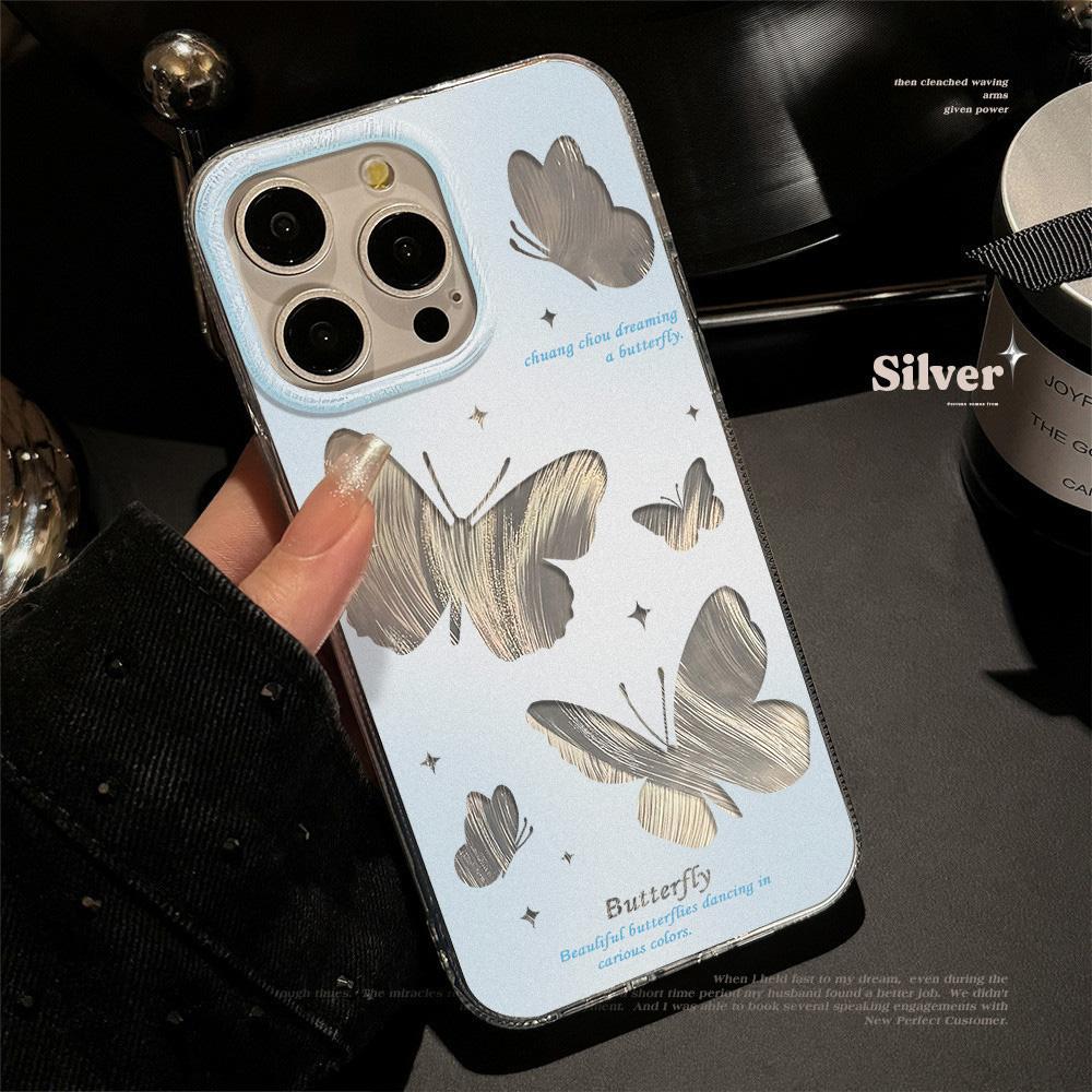Feather Luster Phone Case for Samsung A53 A14 A33 A12 A32 S24 S23 Plus S20 S21 FE for iPhone 17 15 16 13 Pro 17 16 Pro Max Butterfly Bow Phone Case