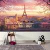 1. 2D Flat Background Photography Fabric - Romantic Style of the Eiffel Tower sunset.XY