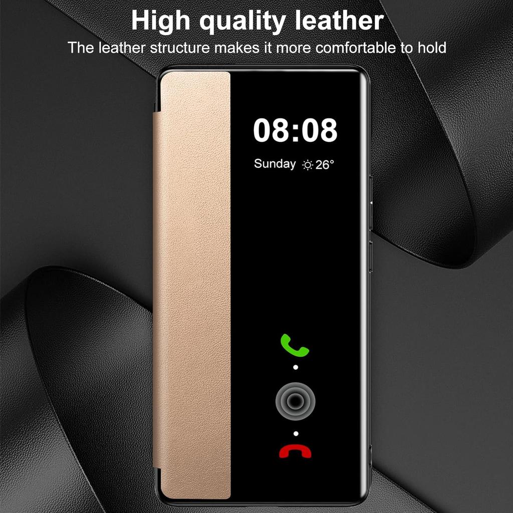 for Samsung Galaxy S23 Ultra Case Flip Leather Cover Clear S-View, for Samsung Galaxy S23 Ultra Phone Case Smart Window Hard Flip Shockproof