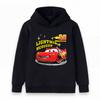 Kids Boys Girls Cute Red Racing Car 95 Graphic Print Casual Pullover Hoodie Soft Long Sleeve Warm Hooded Sweatshirt For Daily Wear And Sport