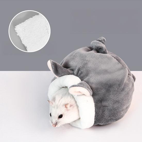 Hamster Cave Bed Cute Animal Design Pets Mini House Cozy Winter Sleeping Nest Warm