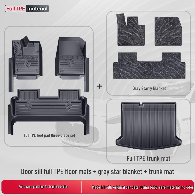 BYD Leopard Titanium 7 Five-Seater Double Layer TPE 2025 Floor Mats Kit